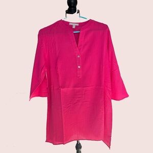 Women’s top, tunic style bright pink woman within 14 new with tags